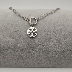 Silver Stainless Steel Toggle Pendant Necklace – Waterproof & Tarnish Proof